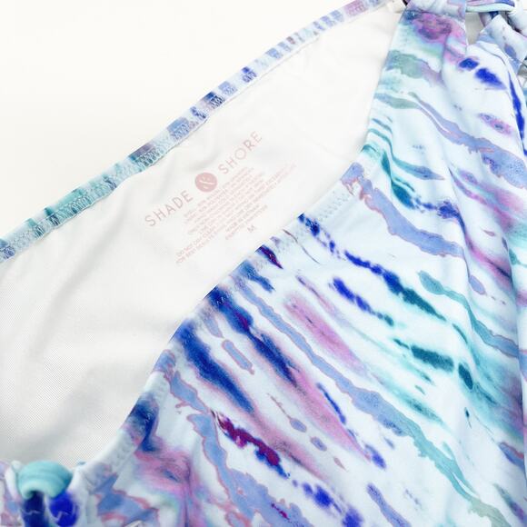 Shade & Shore White Blue Purple Striped Bikini Bottom Size Medium NWT - Picture 3 of 5